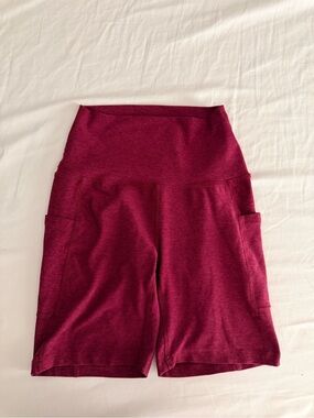 Beyond yoga maroon red bike shorts Xs